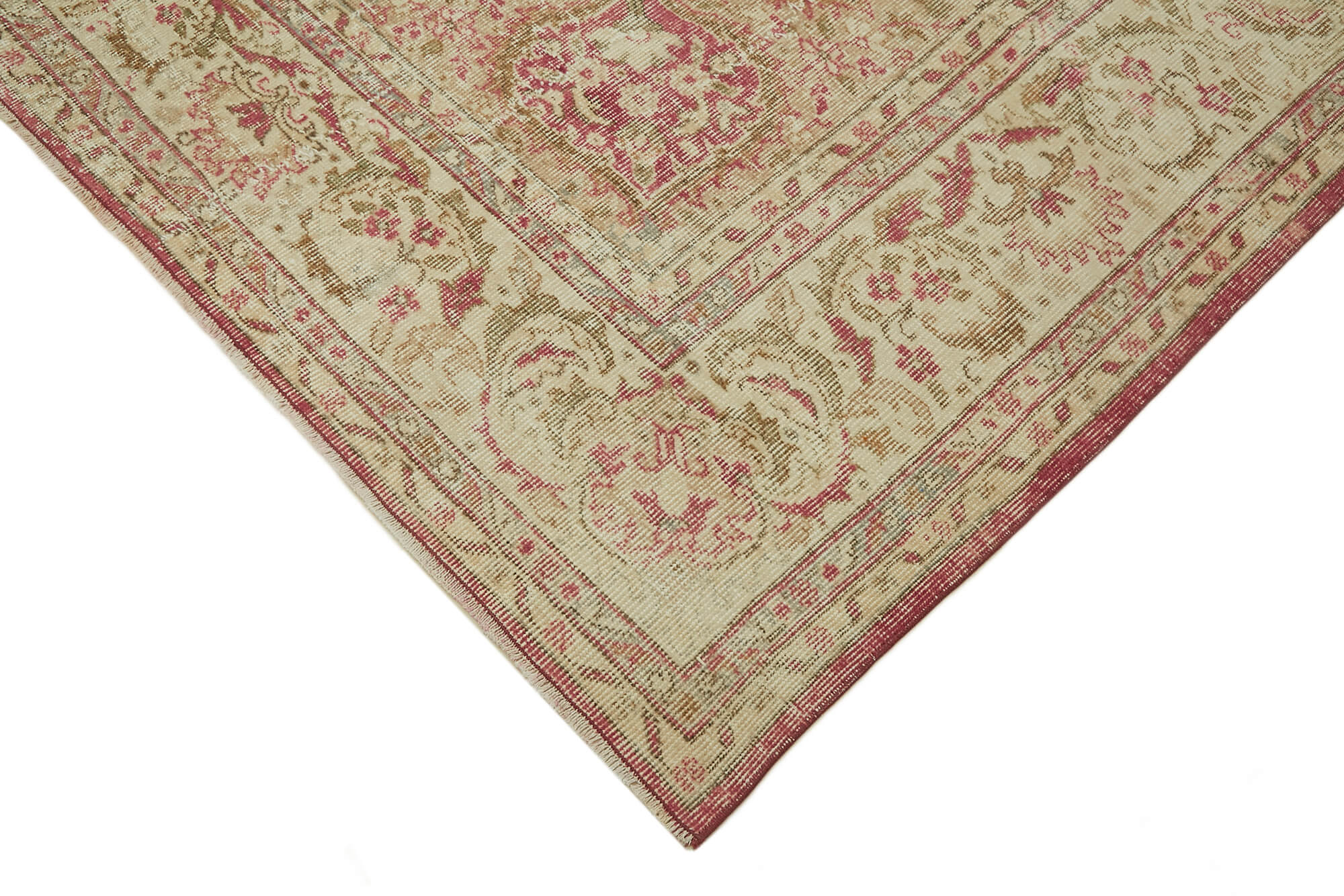 Handmade turkish contemporary 1980s beige wool carpet