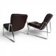 Set of 2 Drabert lounge chairs in brown leather by Gerd Lange, 1970