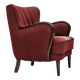 1960s, Danish armchair by Alfred Christensen, red furniture wool fabric.