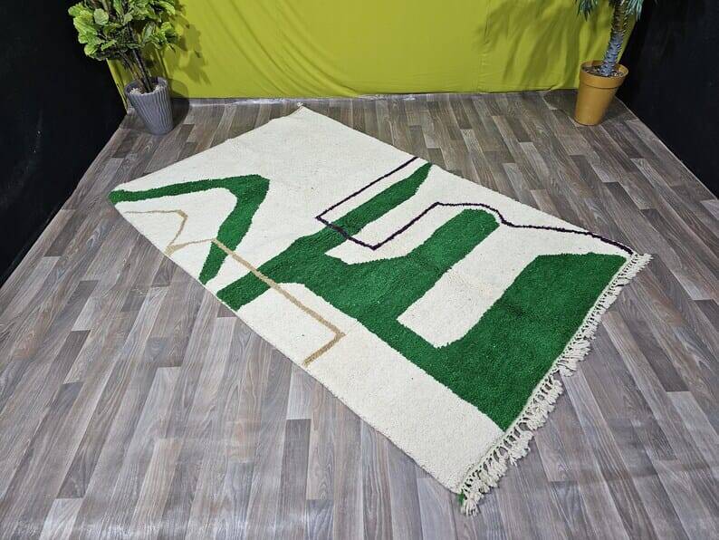 Colorful handmade Berber wool rug