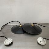 Lot 2 industrial hanging emaillee noires