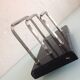 Letter holder in black marble and chrome metal art deco style