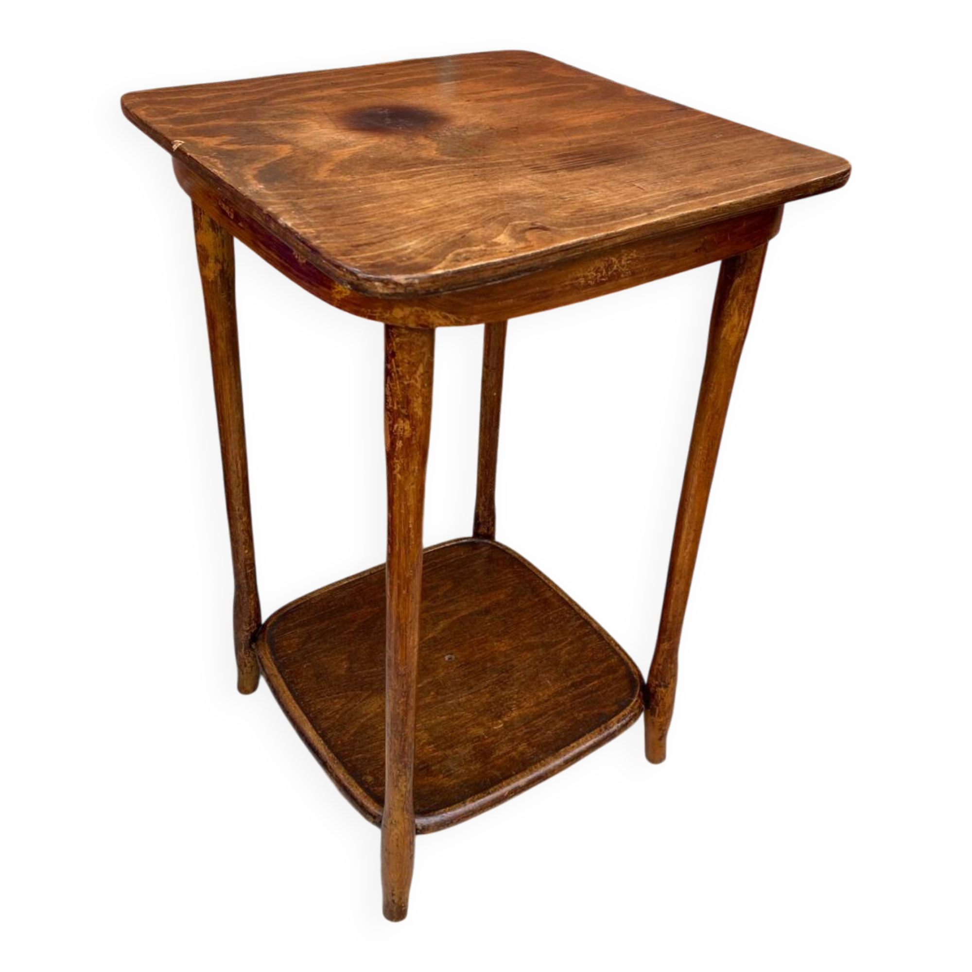 Table D’appoint Sellette Ancienne Bois Tourné Brut Décoration Vintage