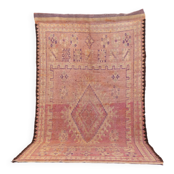 Tapis marocain vintage 178 x 296 cm, tapis en laine berbère, tapis bohème fait main
