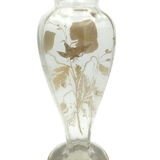 Art Nouveau vase with Painted decoration of Poppies and Butterfly 1900