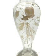 Art Nouveau vase with Painted decoration of Poppies and Butterfly 1900