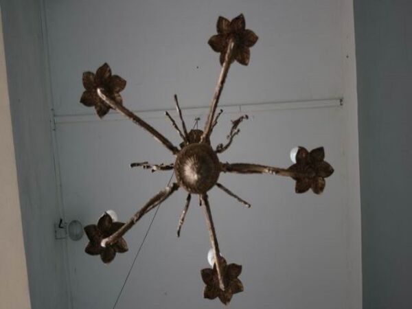 Lustre en bronze 5 lumières Rocaille