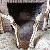 Pair armchairs Louis XV floral convertibles