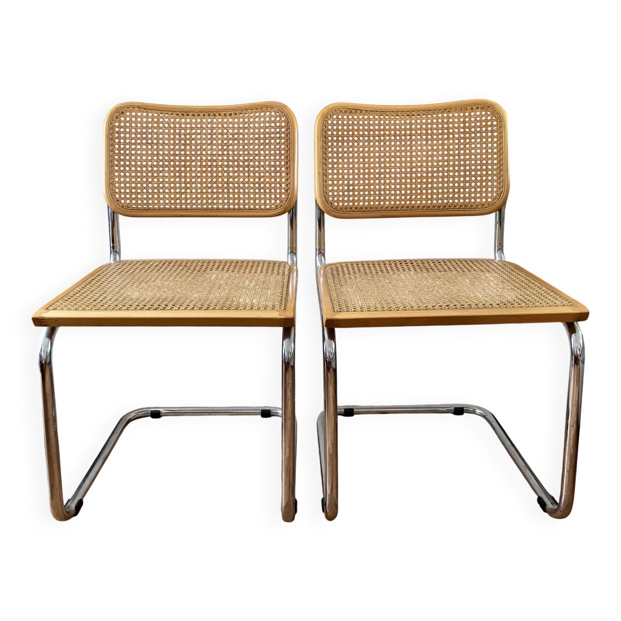 Pair of Cesca Italy caned chairs 1970