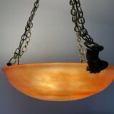 Art Deco pendant light in marbled glass