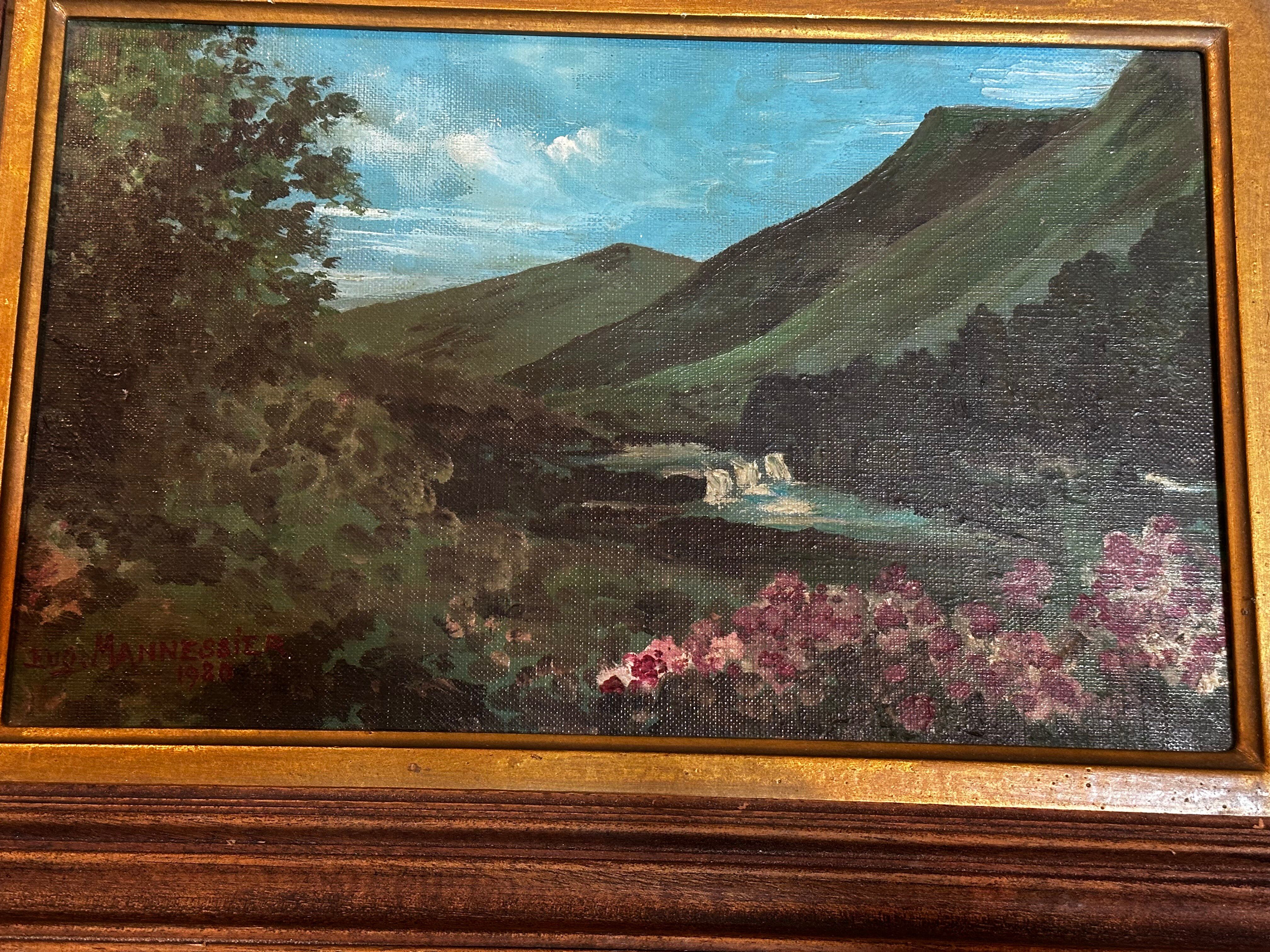 Eugène Mannessier - École de Paris - Paysage Montagne en été - Huile s