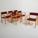 Set of 6 beech armchairs, Denmark, 1960s