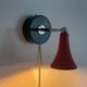 Pair of red metal wall lights AGE, 1970s, Italy