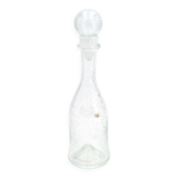 Clear bubbled glass carafe bottle from Biot, 1970s