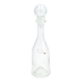 Clear bubbled glass carafe bottle from Biot, 1970s