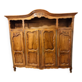 Magnifique buffet-vaisselier deux corps en noyer sculpté, style Louis XV