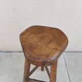 Tabouret bar brutaliste tripode vintage