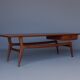Teak coffee table by Louis van Teeffelen for Wébé. 1950s