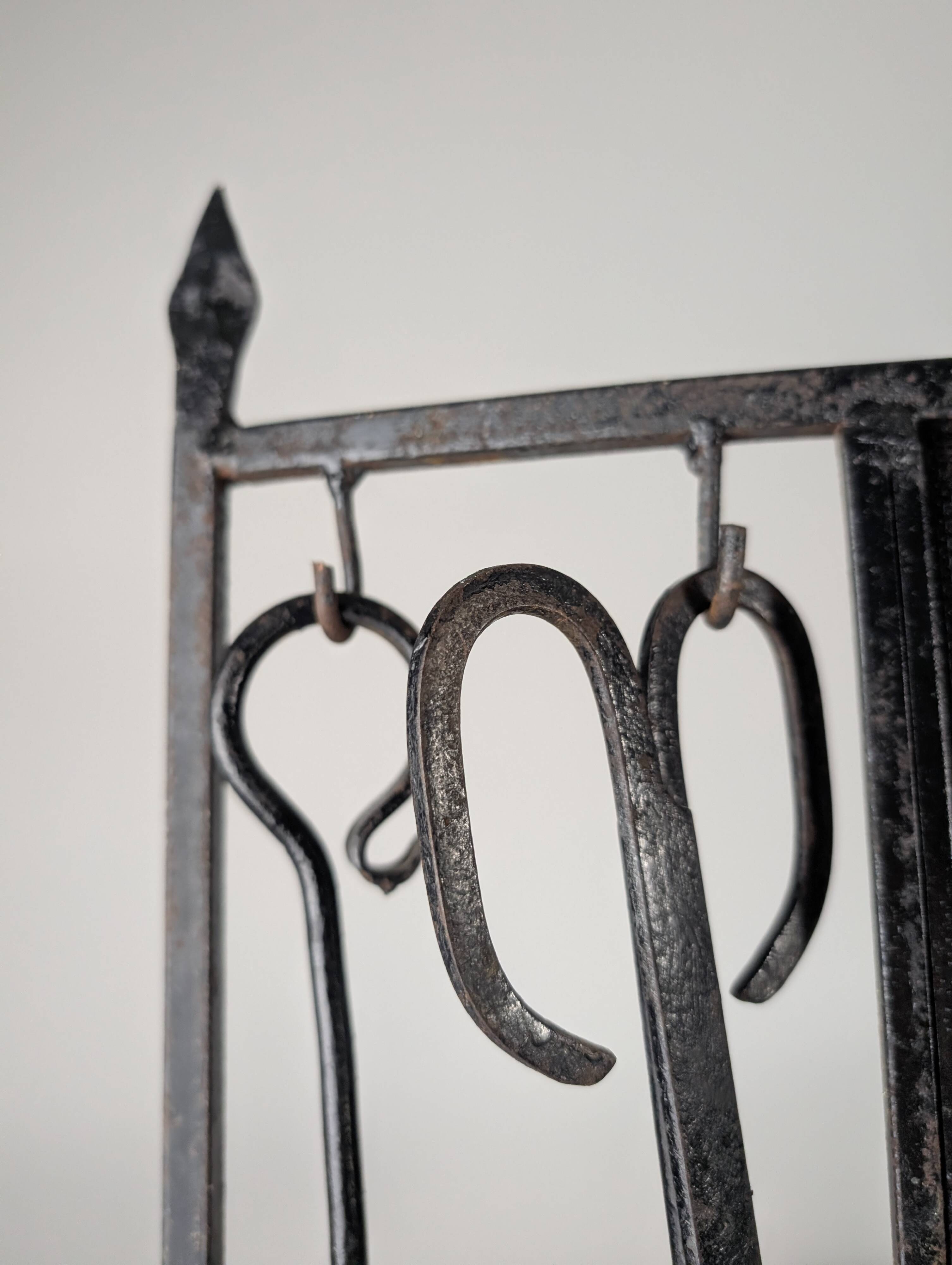 Écran de protection pour cheminée - Cadre pliable en fer forgé massif