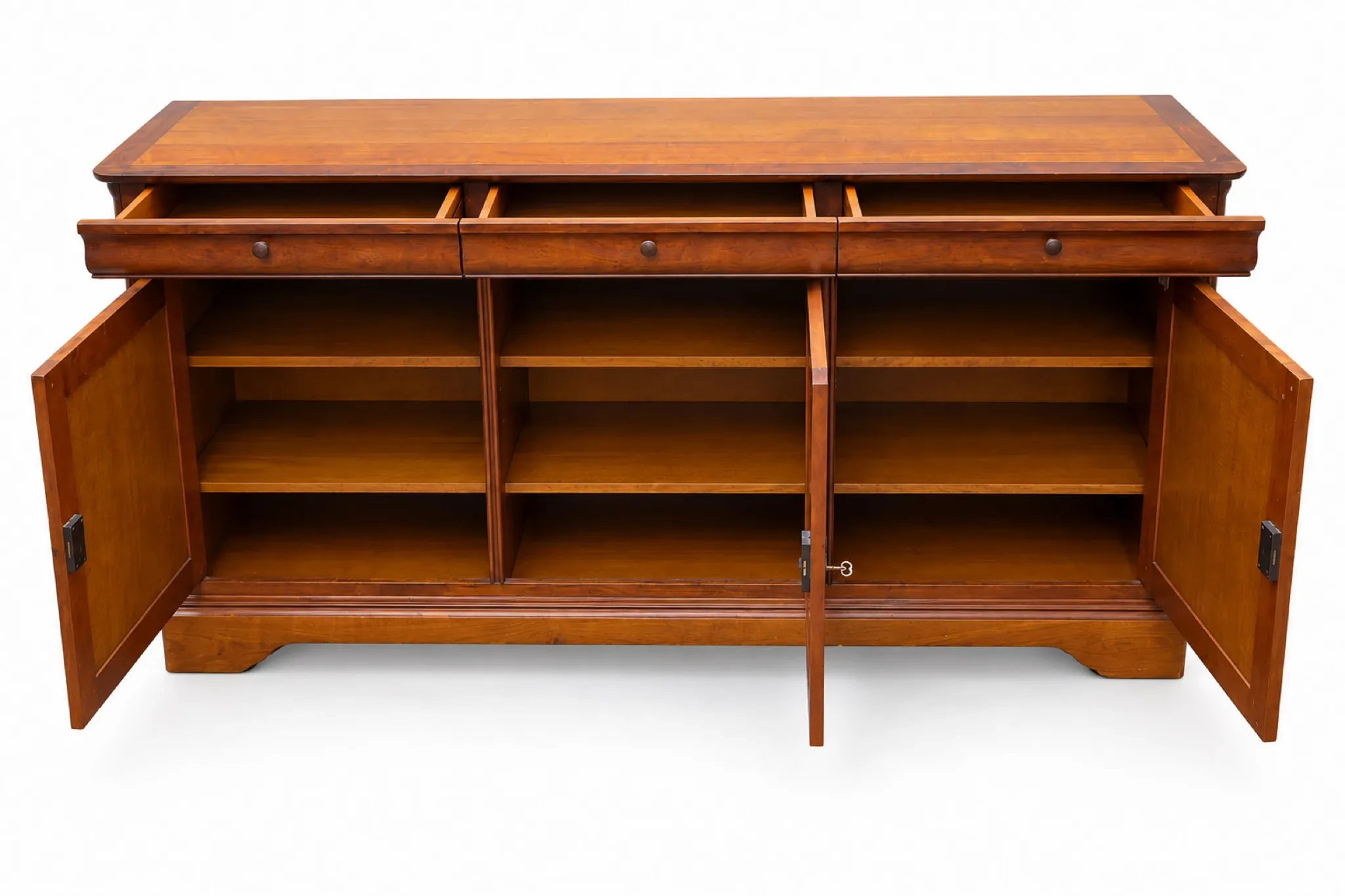 French buffet sideboard in solid fruitwood in Louis-Philippe style.