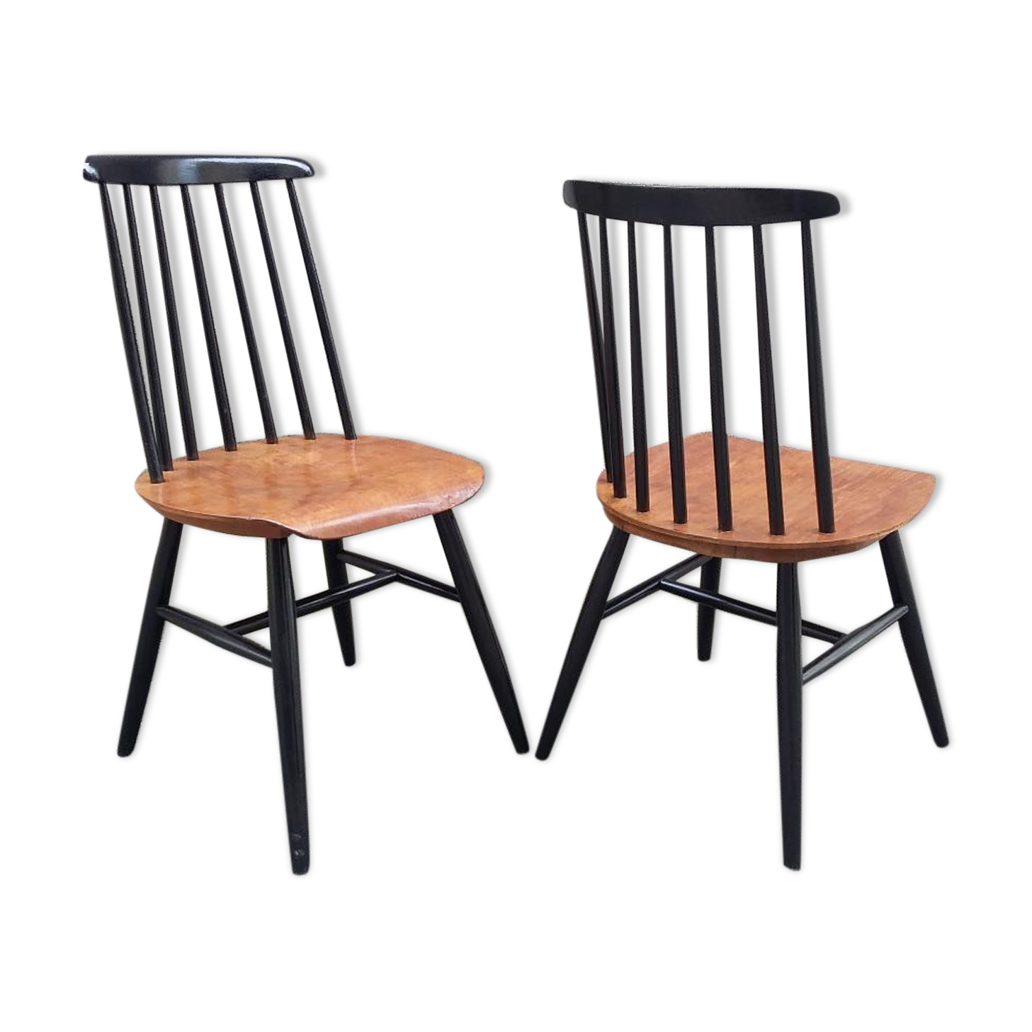 two vintage Scandinavian bistro chairs