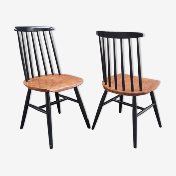 two vintage Scandinavian bistro chairs