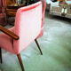 Pink velvet bridge chair
