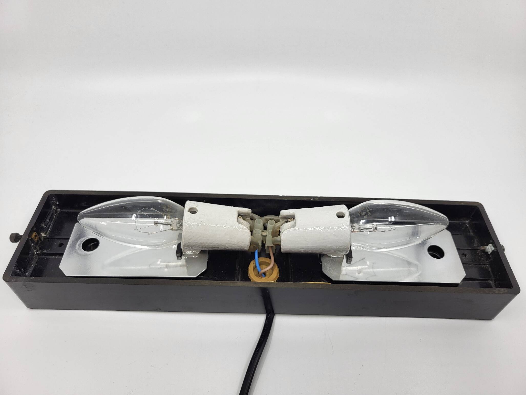 Erco Glass and Bakelite Wall Sconces 1960s, Set of 2 Vintage