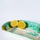 Large asparagus dish in Salins slip, early 20th century