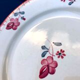 Plates Digoin Sarreguemines fleuries 19th century series Margaret pink flowers