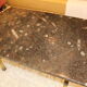 Black stone coffee table foot brass 70s