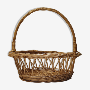 Varnished wicker basket
