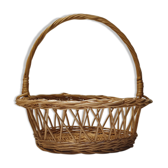 Varnished wicker basket