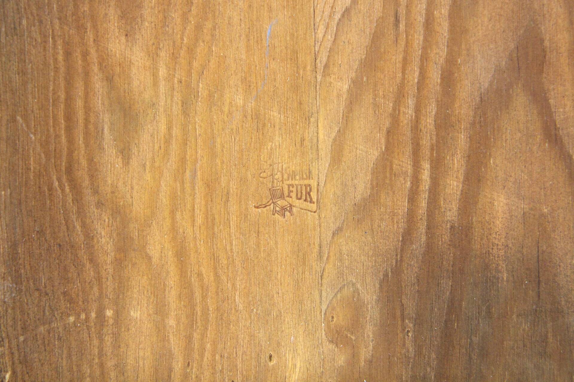 Brutalist pine rocking chair, Göran Malmvall, Svensk Fur, Sweden, 1960