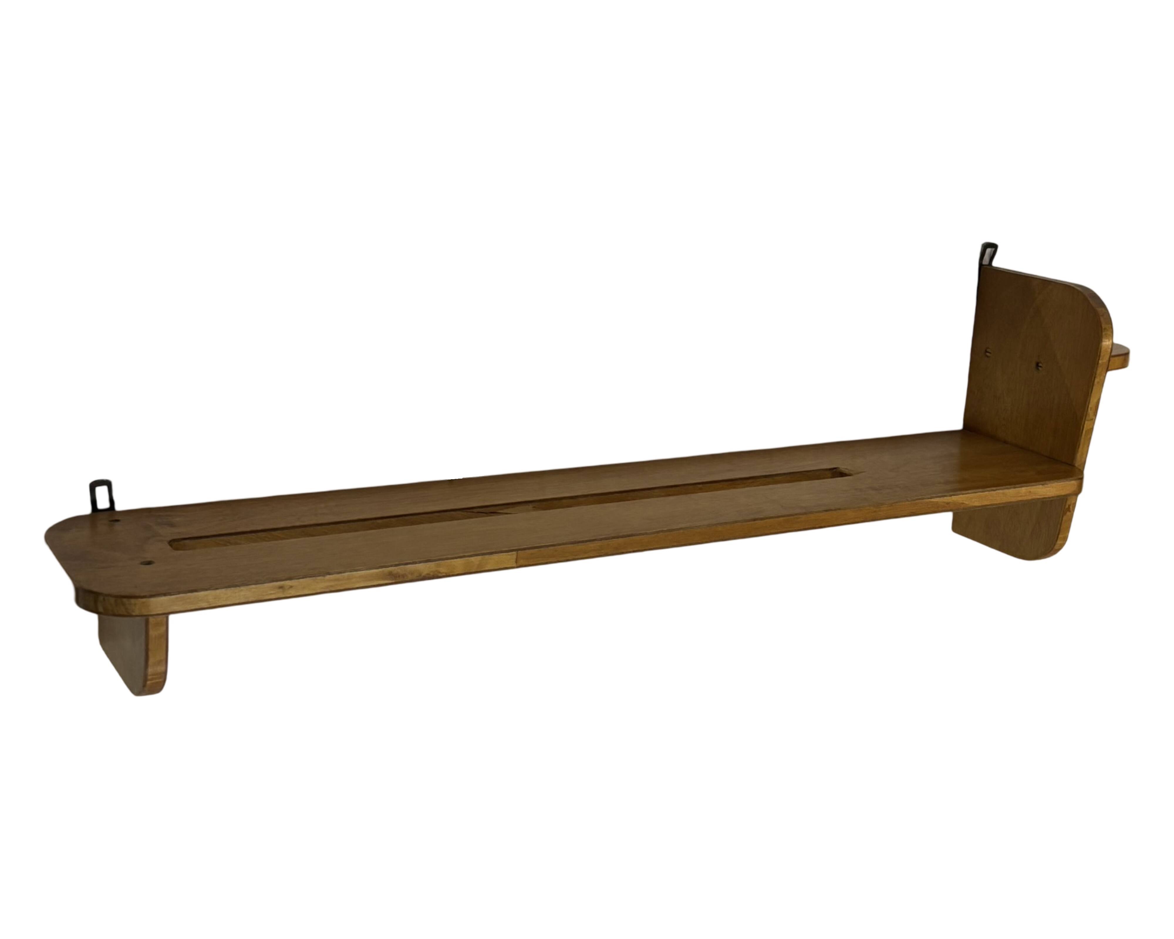 Vintage wooden wall shelve rack bookshelf in wood minimalist