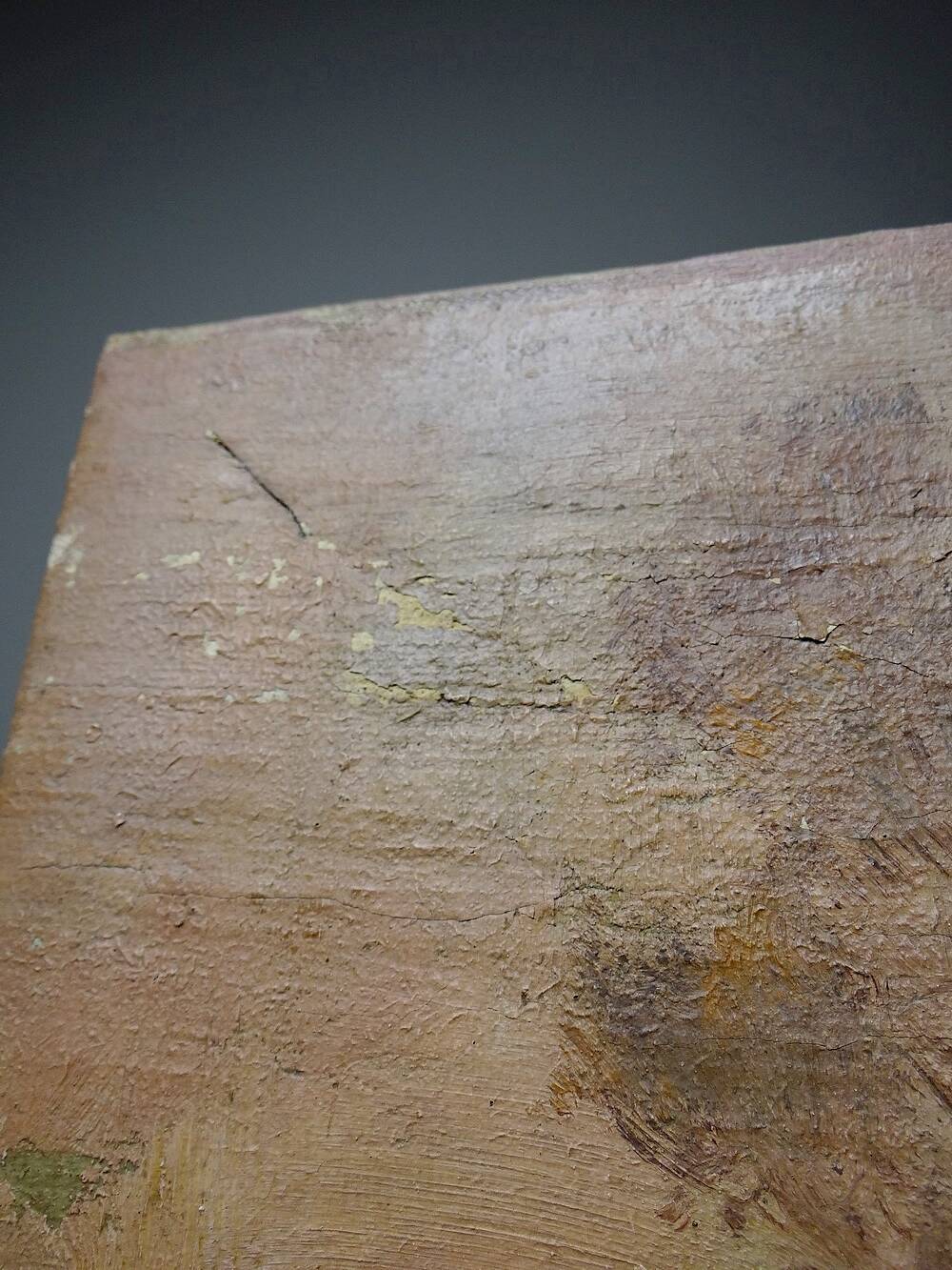 Large painting farm on pond old 19th century signature oil on linen canvas