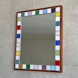 Miroir rectangulaire vintage avec bordure en mosaïque