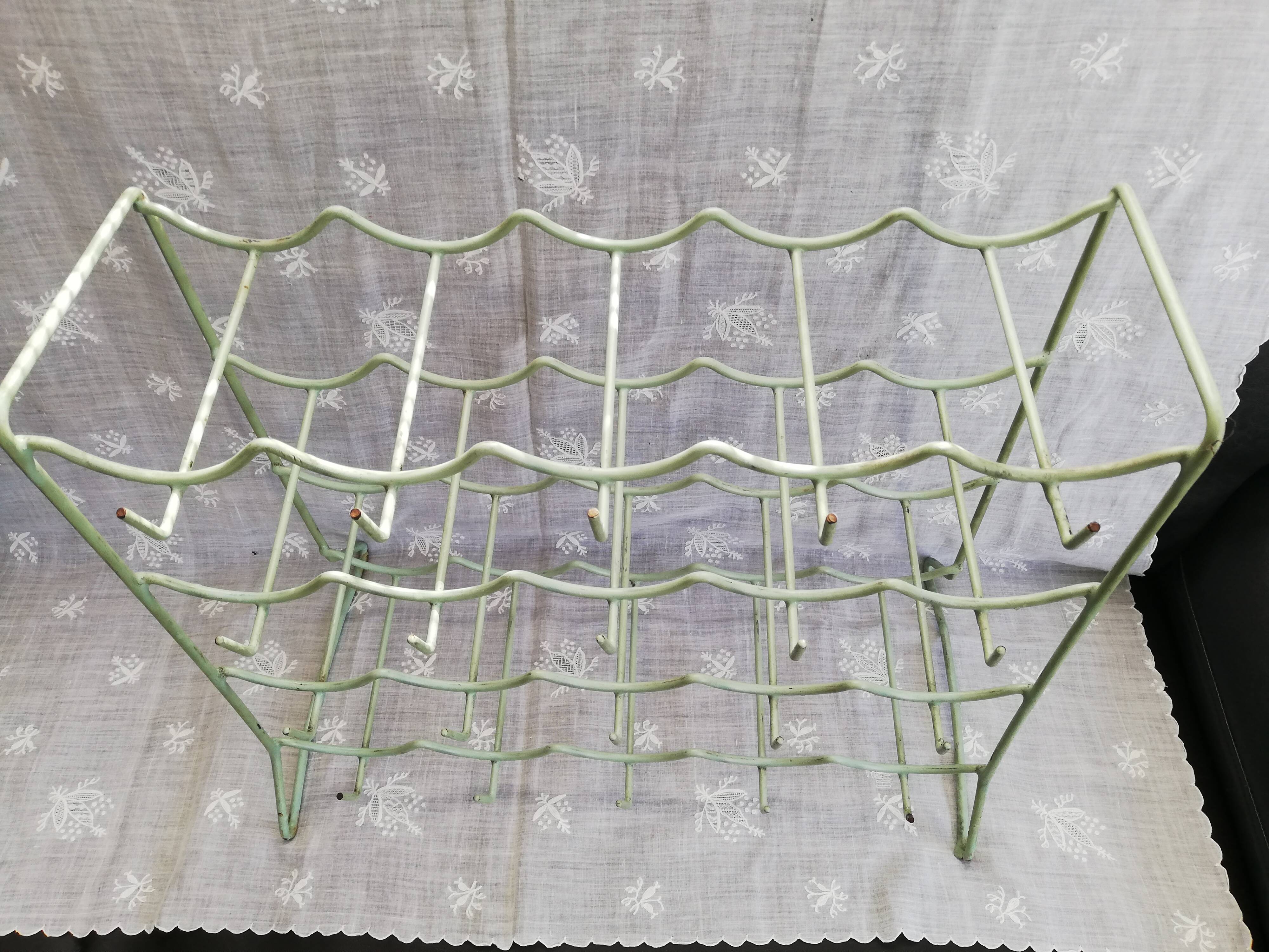 Metal bottle holder Céladon green