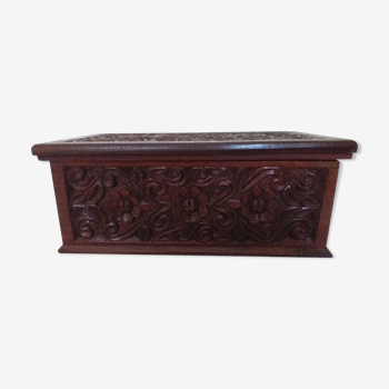 Carved jewelry chest