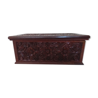Carved jewelry chest