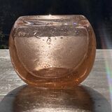 Vase verre rose d’après Biot