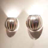 Scandinavian aluminium wall lamps, 1970s