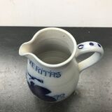 Former betschdorf pitcher blue sandstone enamelled decor vintage vines