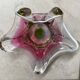 Pink and green Glass bowl by Josef Hospodka 1960s