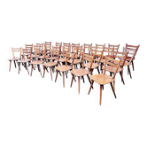 Set of 30 old Scandinavian design bistro chairs
