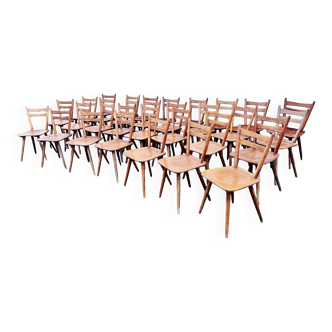 Set of 30 old Scandinavian design bistro chairs