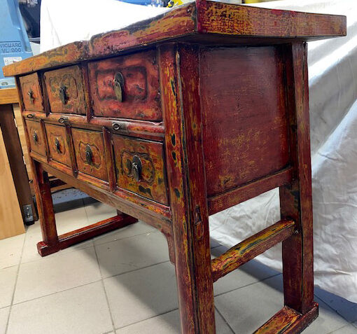 Console chinoise époque XIX siecle ormeau massif laque de chine