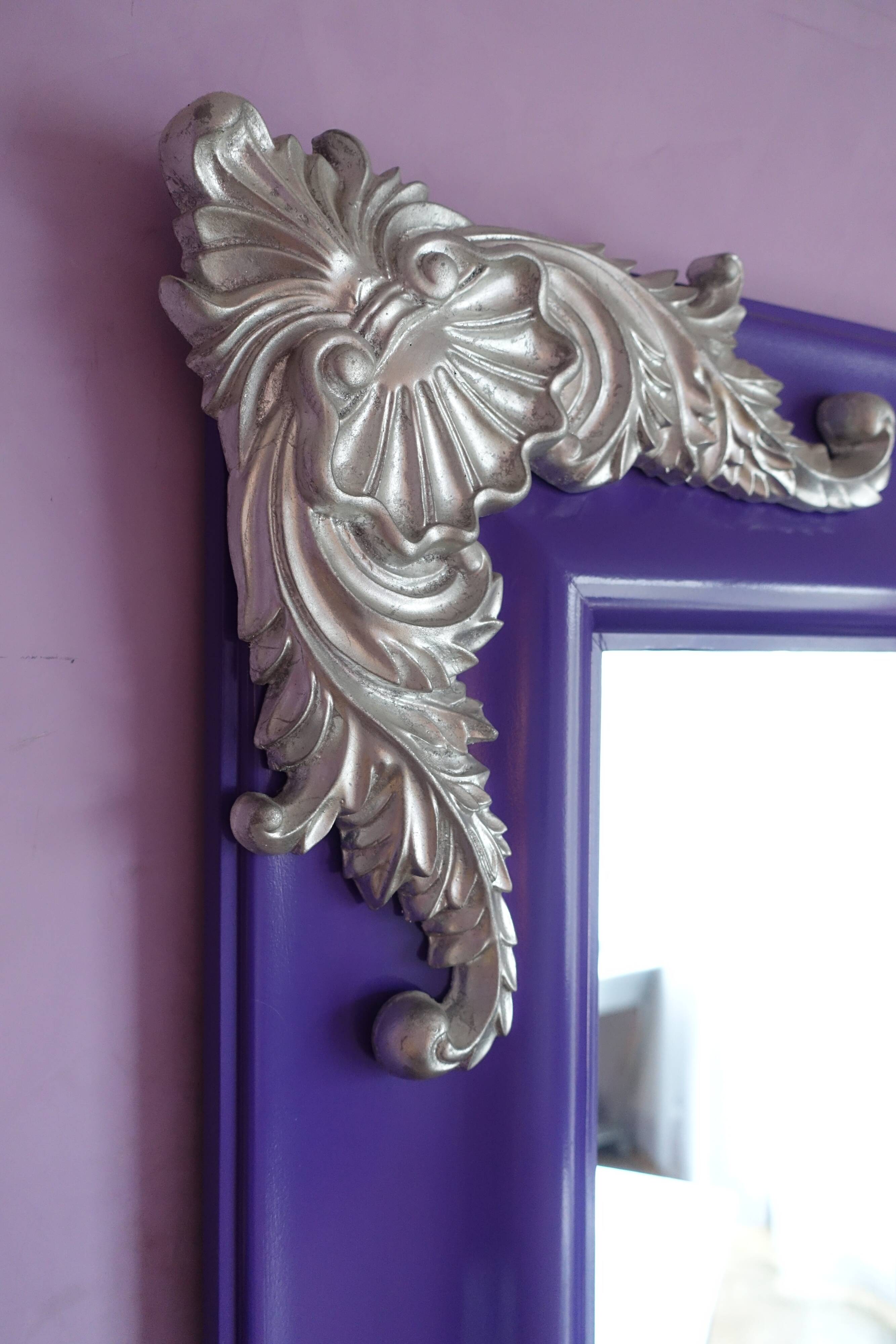 Large Venetian-style purple Italian mirror