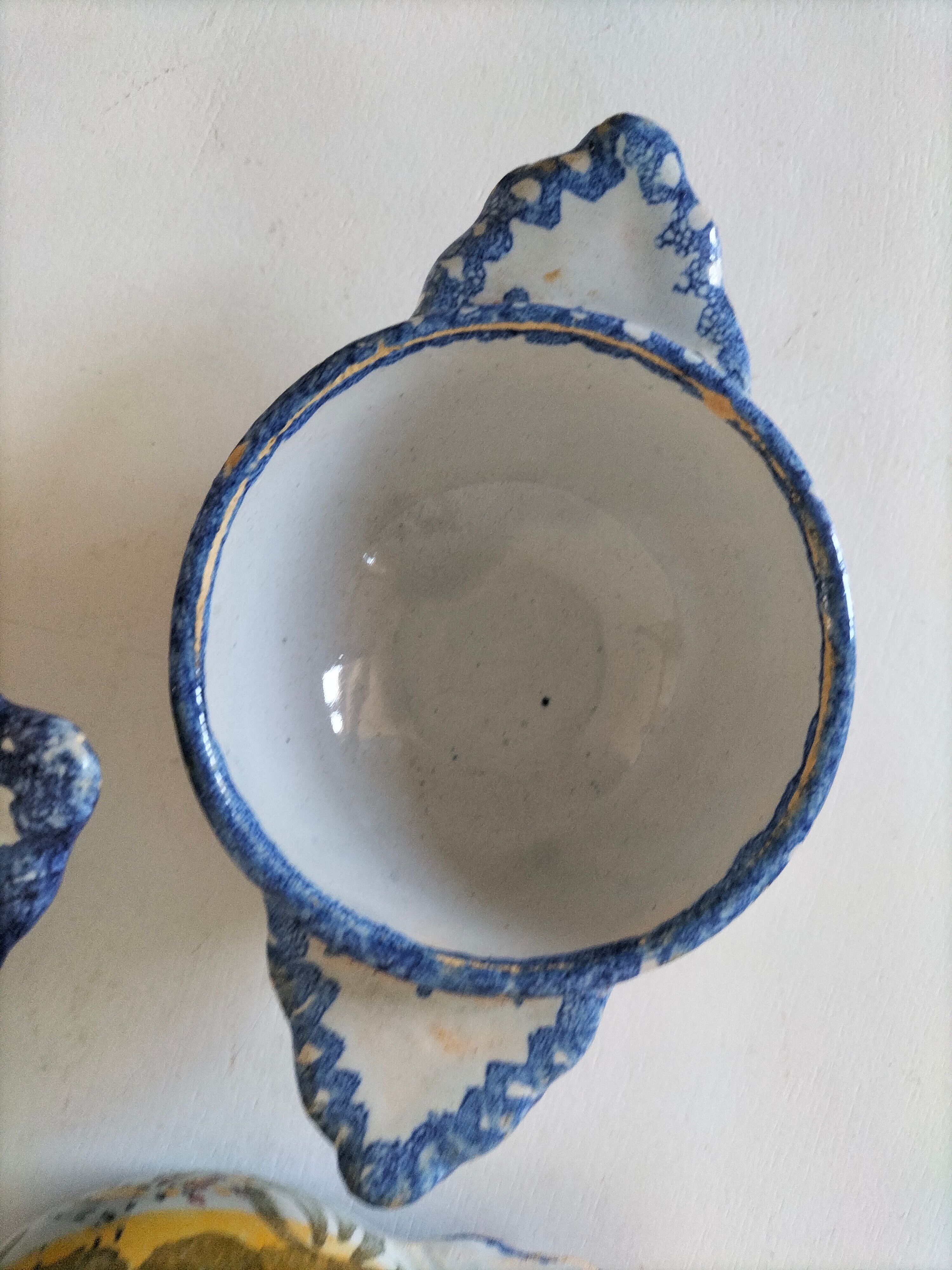 5 mini earthenware bowls from Charolles decorated with a village and rooster.