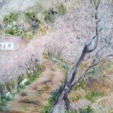 Impressionist oil on panel, spring landscape, signed, framed